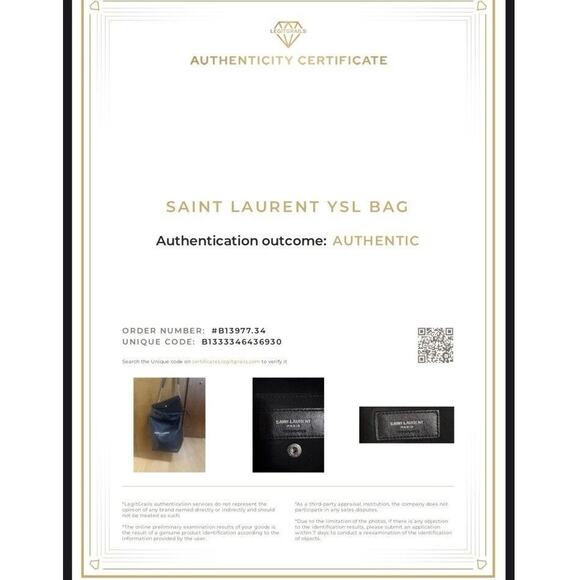 Yves Saint Laurent Black Leather Teddy Bucket Bag W Interior Snap Pouch W COA - Picture 10 of 13